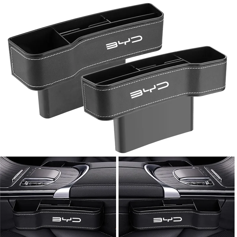

High Capacity Leather Organizer Car Front Seat Gap Storage Boxes For BYD M6 F0 F3 S6 S7 T3 E5 E6 G3 G5