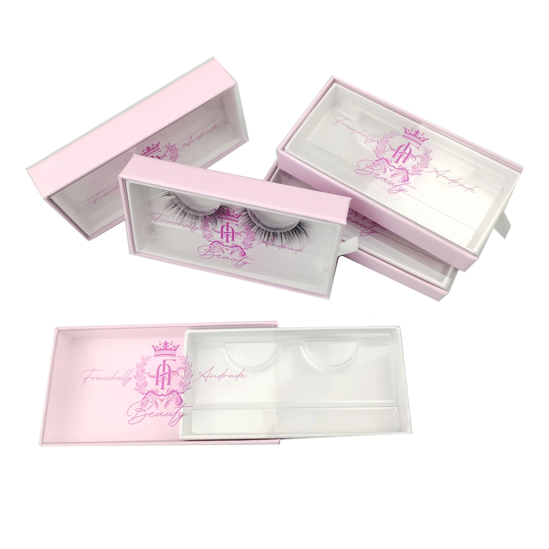 FOXYFOX Wholesale Custom Eyelash Packaging Box With Logo Lash Boxes Packaging Faux 25mm Mink Lashes 5D Strips Empty Case Culk images - 6