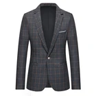 Классический винтажный мужской костюм, куртка, модный уличный мужской Клетчатый костюм, куртка, Повседневная Деловая одежда, мужской Тонкий Блейзер, мужской пиджак 5xl