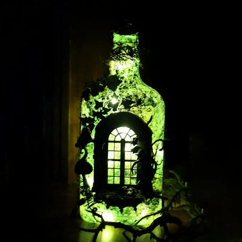 

Лампа из смолы, скульптура, светящаяся наружная садовая декорация для дома, украшение для дома, бутылка из натурального неизвестного мира