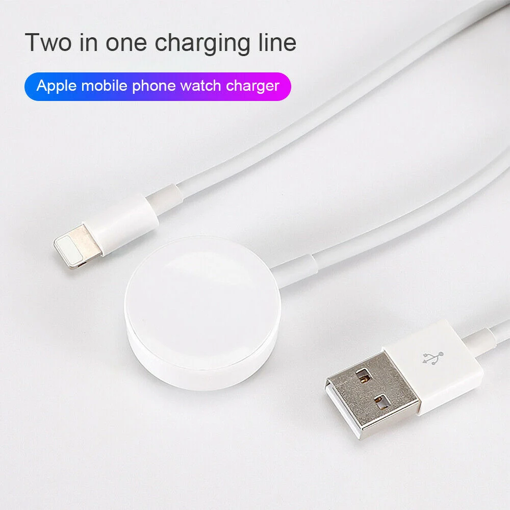2 в 1 Беспроводное зарядное устройство для Apple Watch Series 5 3 4 USB Магнитный зарядный