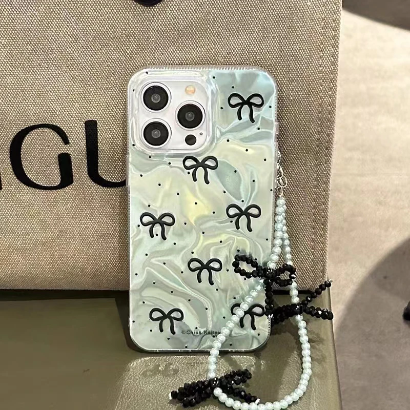 Чехол с жемчужным бантом для Samsung Galaxy A56 A26 A06 A16 A12 A31 A51 A23 A13 A22 A52 A32 A33 A53 A50 A24 A05 M13 M23 A03