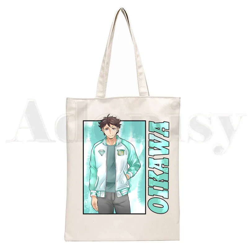 Oikawa Tooru Haikyuu Aoba Johsai High School Anime Handbags Shoulder Bags Casual Shopping Girls Handbag Women Elegant Canvas Bag