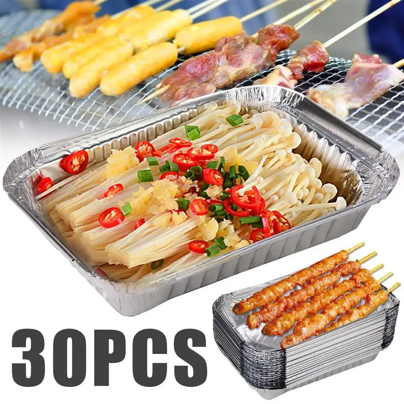 

Pans Aluminum Foil Pan Disposable Tray Grill Drip Grease Trays Containers Tin Food Baking For Bbq Liner Oven Liners Barbecue