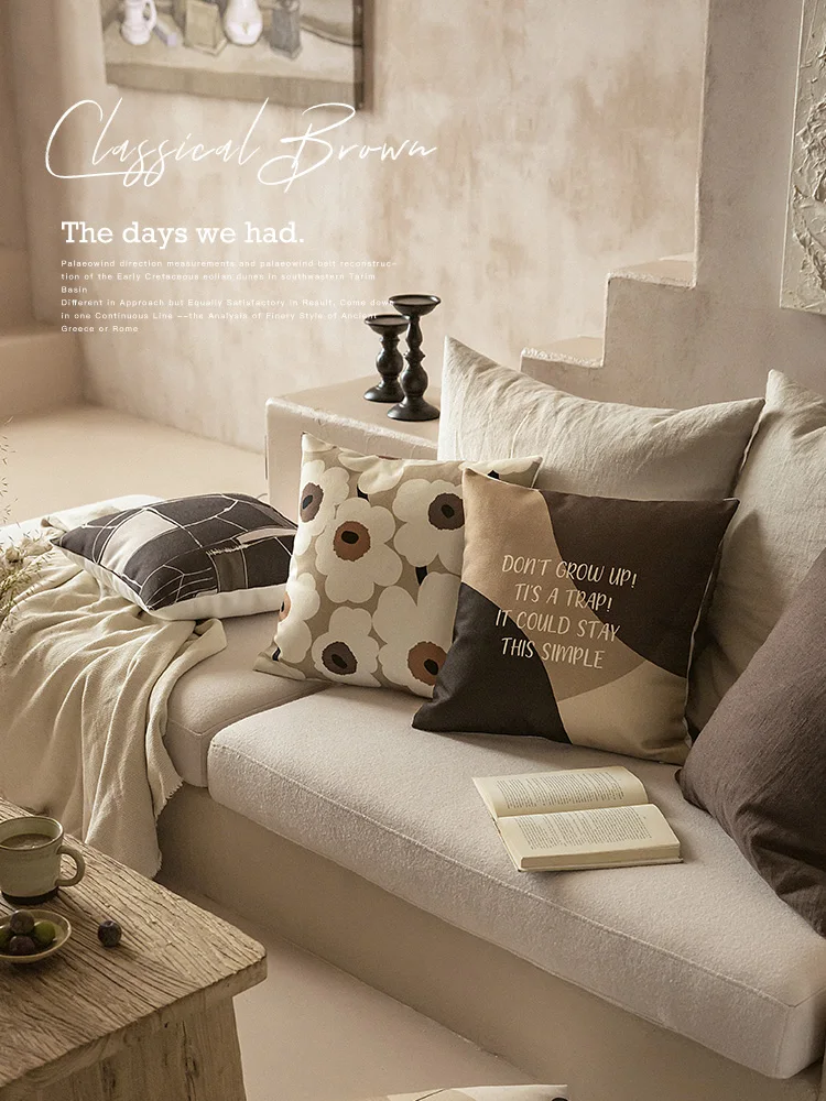 

Pillow Cover Aesthetic Advanced Modern Minimalist Nordic Decorative Cushion Cover Office Pillow Bedside Backrest Cushion