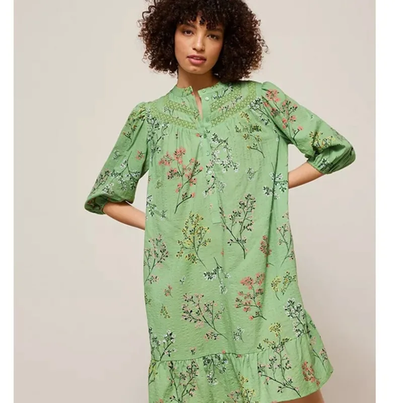 

Женское осеннее платье с принтом, повседневное зеленое Элегантное платье без рукавов, 2022