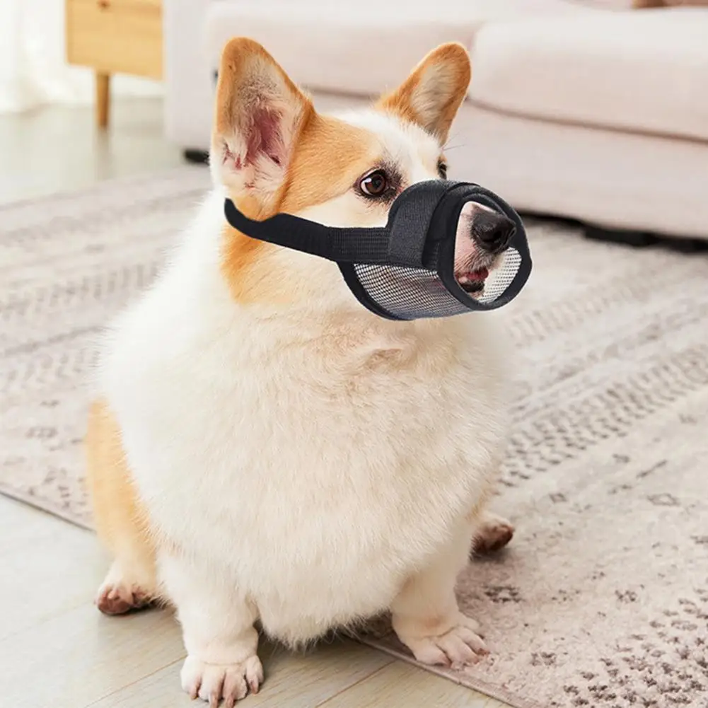 

Fastener Tape Dog Muzzle Adjustable Fastener Pet Muzzle Soft Mesh Mouth Guard for Dogs Comfortable Anti-biting Outdoor for Walks