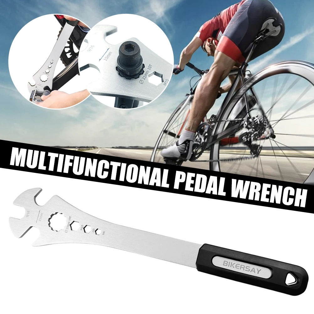 

Bicycle Pedal Wrench 10T Pedal Disassembly Tool Stainless Steel MTB Road Bicycle Pedal Spanner Bike Repair Tool For Shimano