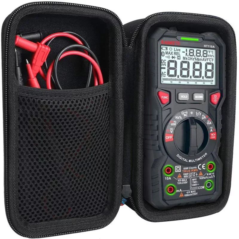 

NEW Bag For kaiweets digital multimeter trms 6000 Counts Volt Meter Auto Ranging Travel Waterproof Storage case With Zipper