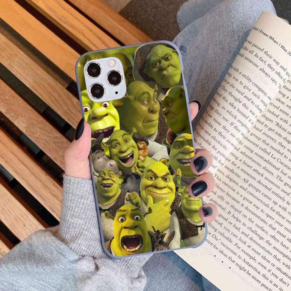 Cartoon Moive S-shreks Phone Case For IPhone 14 11 12 13 Mini Pro Xs Max 8 7 6 6S Plus X XR Solid Candy Color