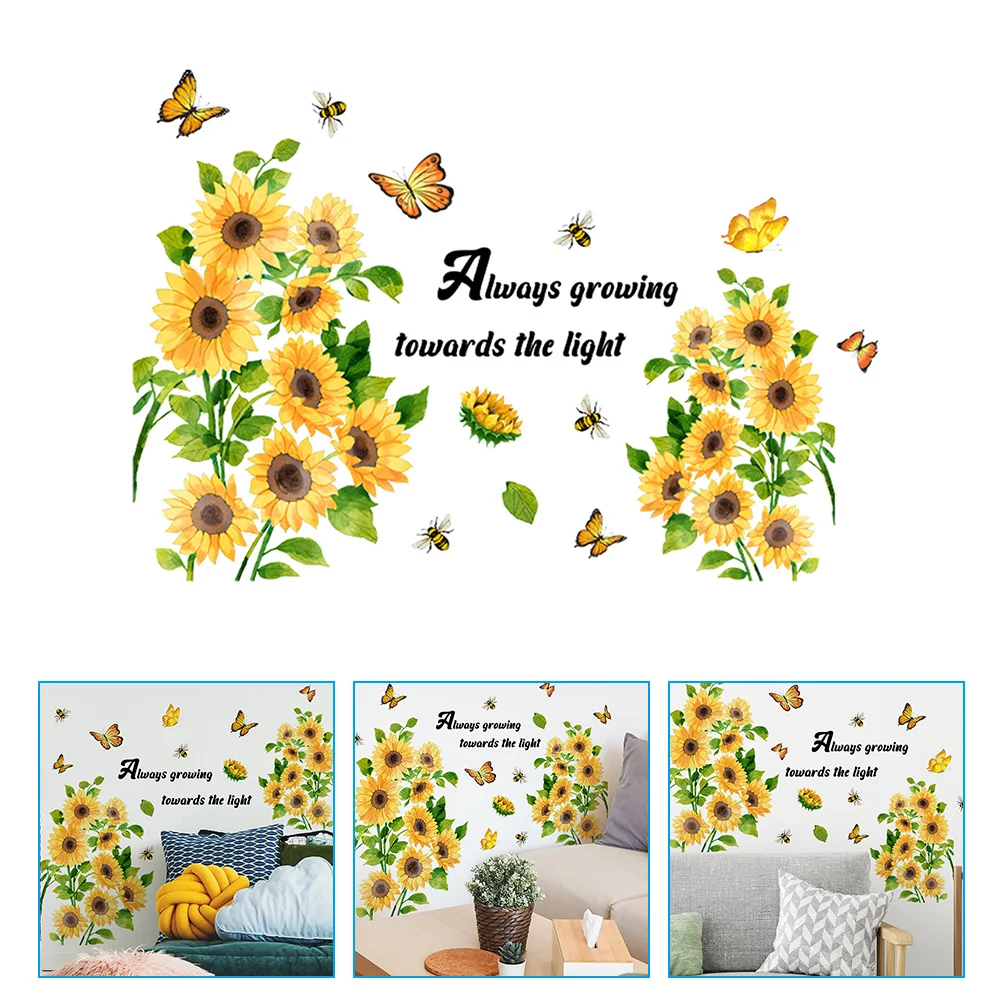 

Flower Sunflower Decor Decals Girl Accessories Walls Home Decoration