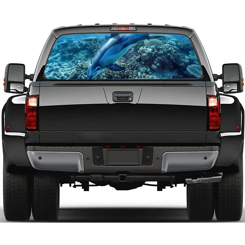 Бесплатная роуминг дельфин рифы наклейка на заднее лобовое стекло автомобиля
