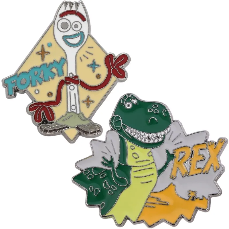 

Брошь из металлического сплава с изображением динозавра Рекса из «Истории игрушек»