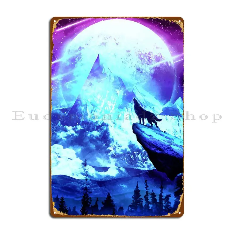 

Wolf 4 Metal Plaque Funny Painting Wall Decor Designing Cinema Tin Sign Poster