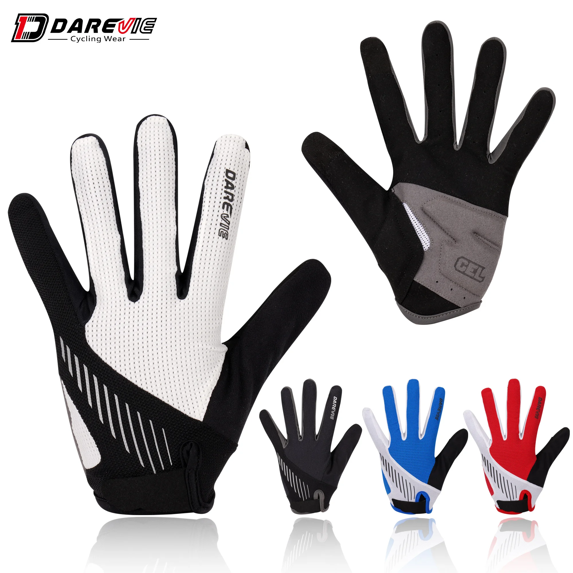 

DAREVIE Cycling Full Finger Gloves Taiwan Imported Gel Pad MTB Men Women Cycling Gloves Shockproof Sweat Breathable Bike Gloves