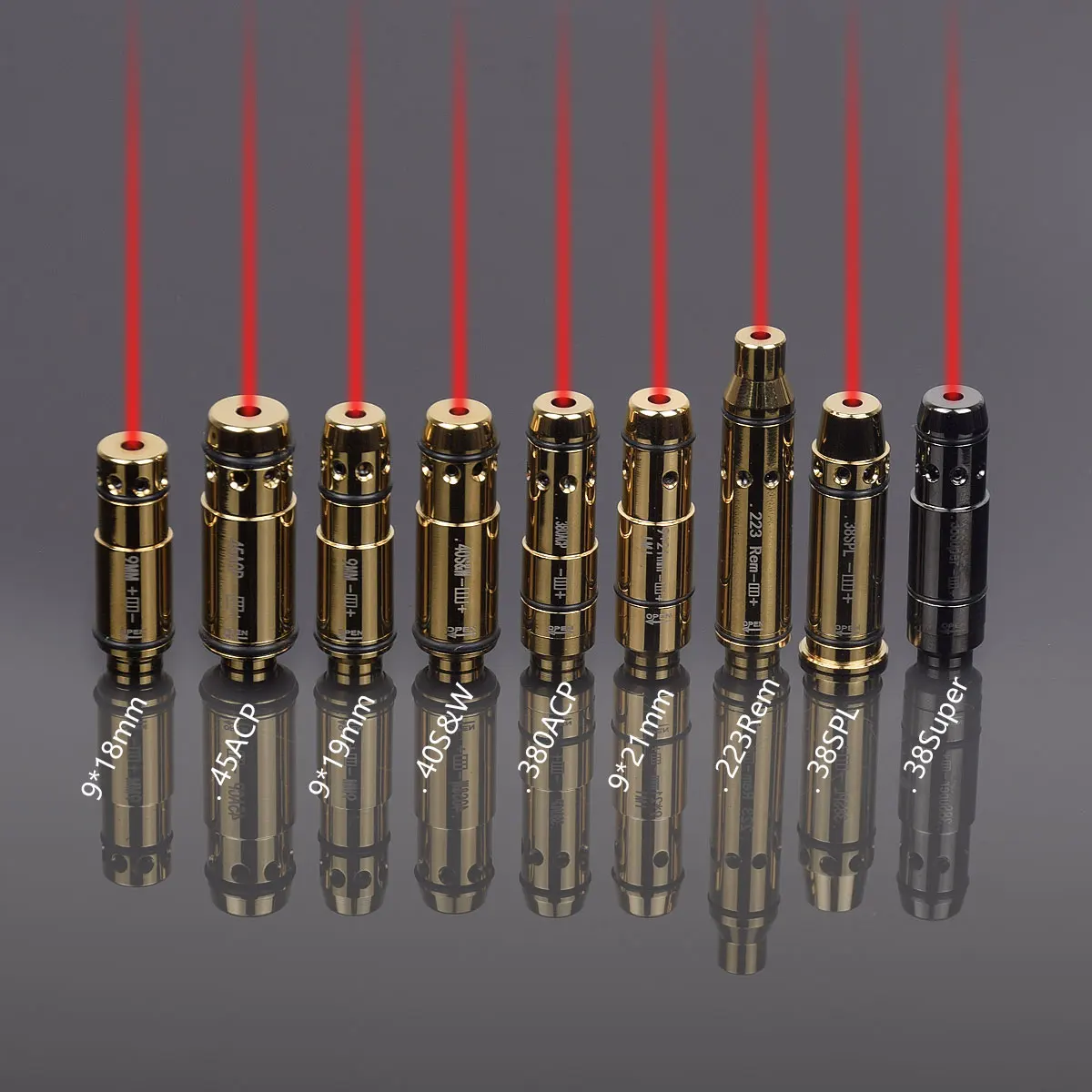 

9mm Boresighter 380ACP .223 40S&W 45ACP Hunting Shooting Red Dot Laser for Dry Fire Training Practice Bore Sight