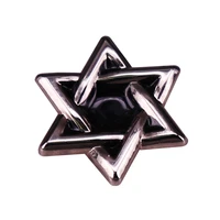 interesting six ringed star television brooches badge for bag lapel pin buckle jewelry gift for friends