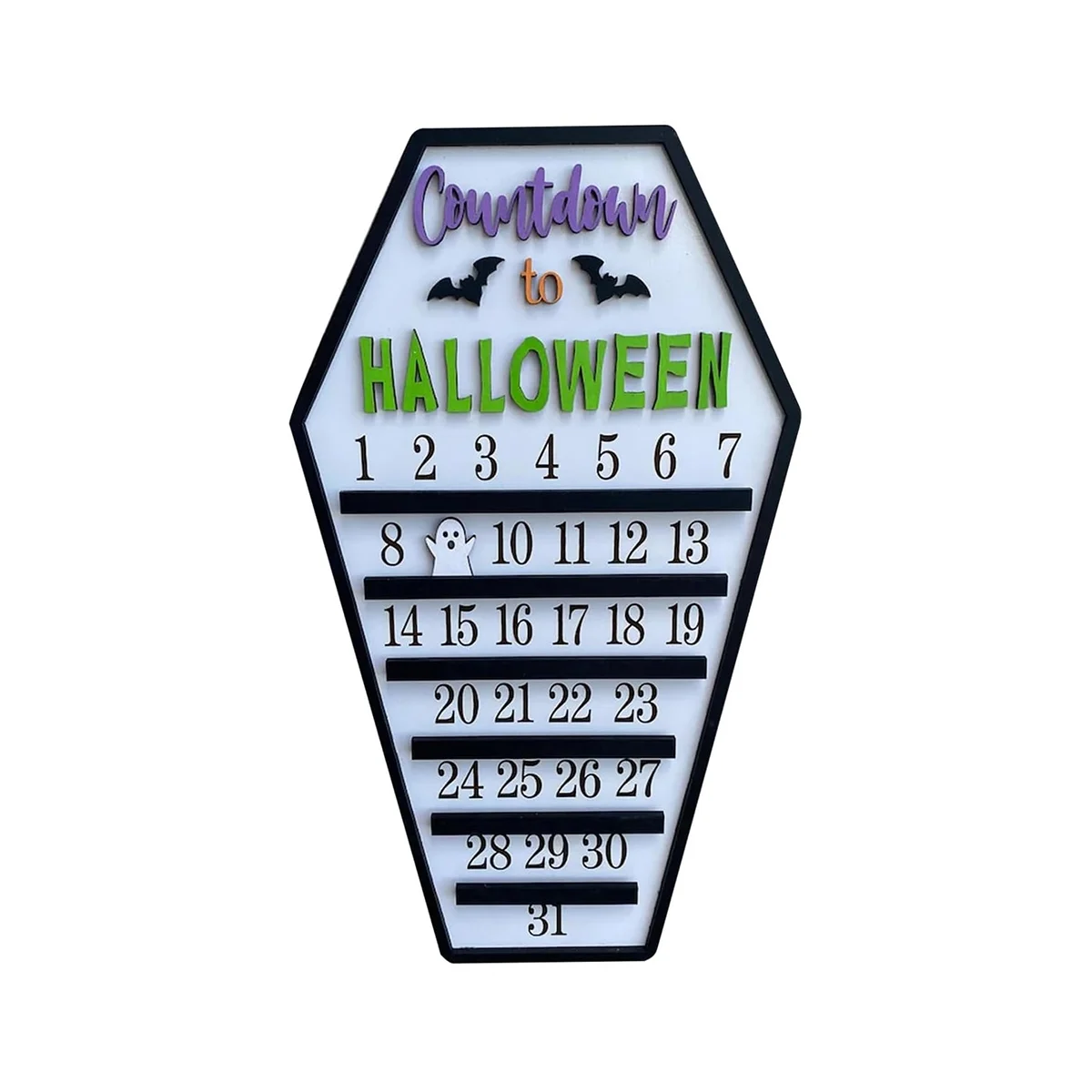 

Halloween Advent Calendar, 31 Days Happy Halloween Coffin Calendar Countdown Calendar with Cutting Three Decoration B