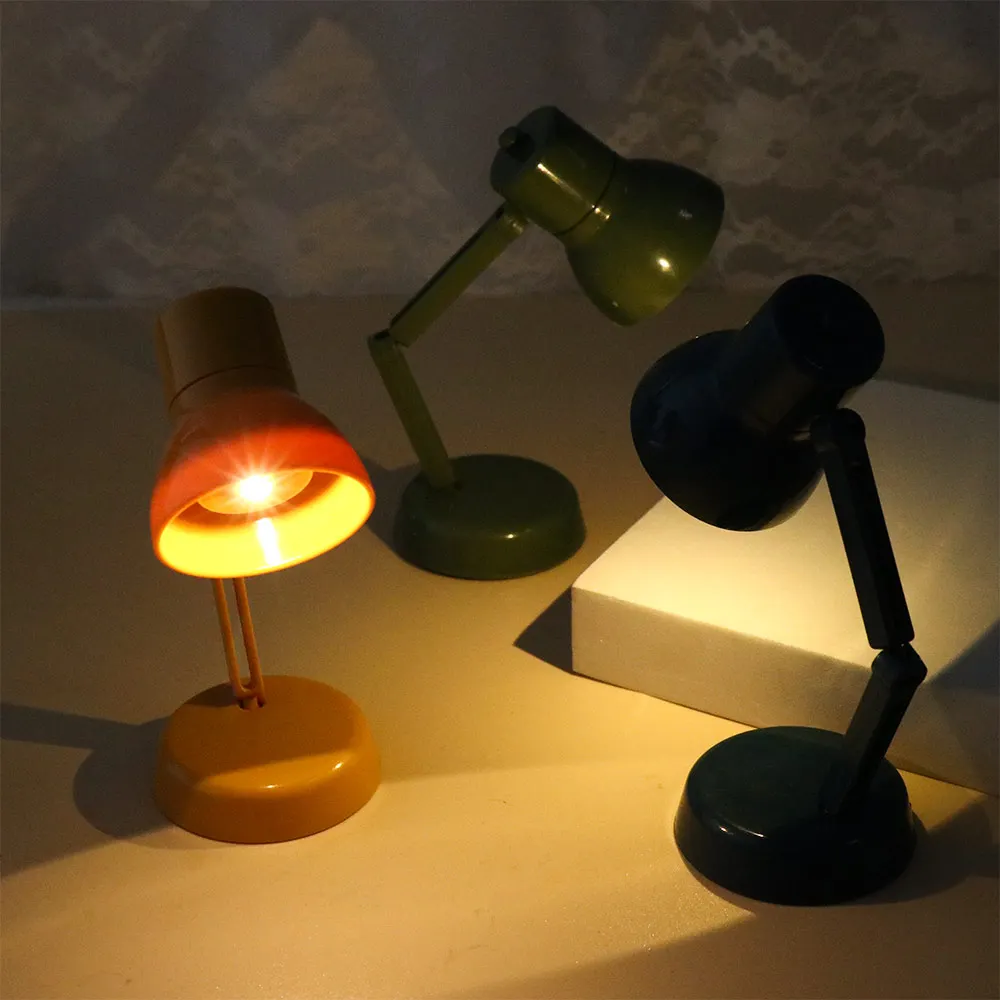 

Creative Mini Lighting Toy LED Light Simulation Desk Lamp 1:12 Dollhouse Decor Furniture Pretend Play For Children Toy