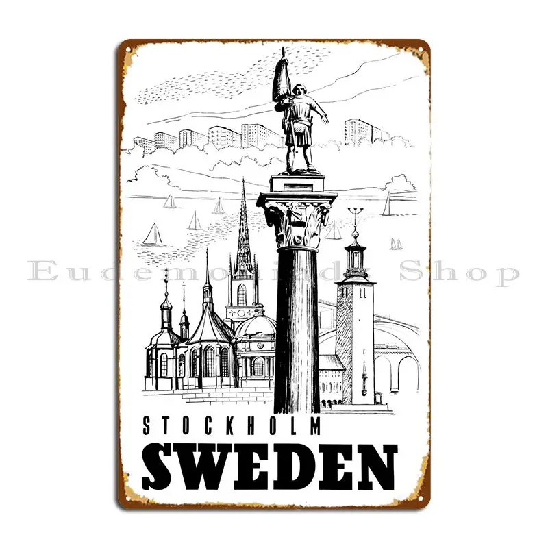 Стокгольмский металлический знак, Классический Настенный декор, персонализированный дизайн, оловянный знак, плакат