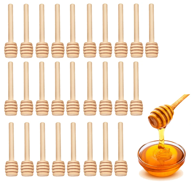 

36 шт., 8 см, Маленькая деревянная медовая мешалка