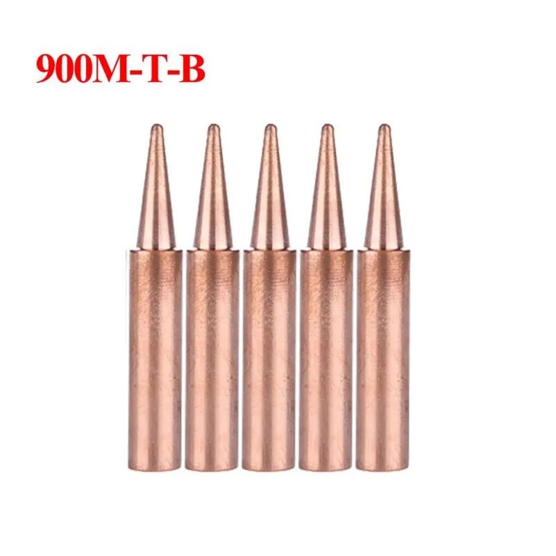 

5pcs 900M-T Copper Soldering Iron Tips Lead Free Welding Nozzle Inner 4mm Outer 6mm Lower Temperature Soldering Machine Parts