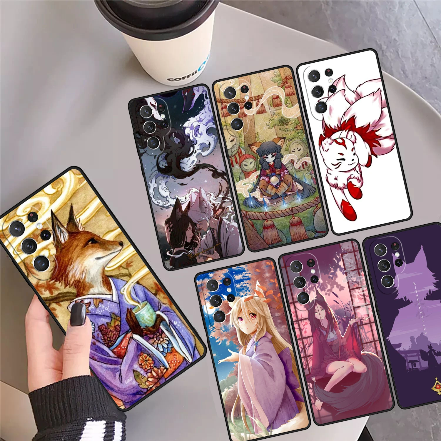 Чехол Kitsune Fox Art для телефона чехол Samsung Galaxy S24 Ultra 23 S22 Plus S21 FE S20 S8 S9 S10 Note 10 Pro 20