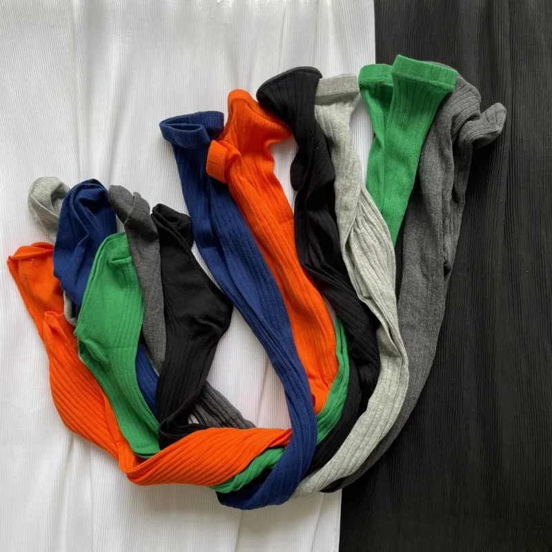 Женские тонкие однотонные леггинсы из чесаного хлопка