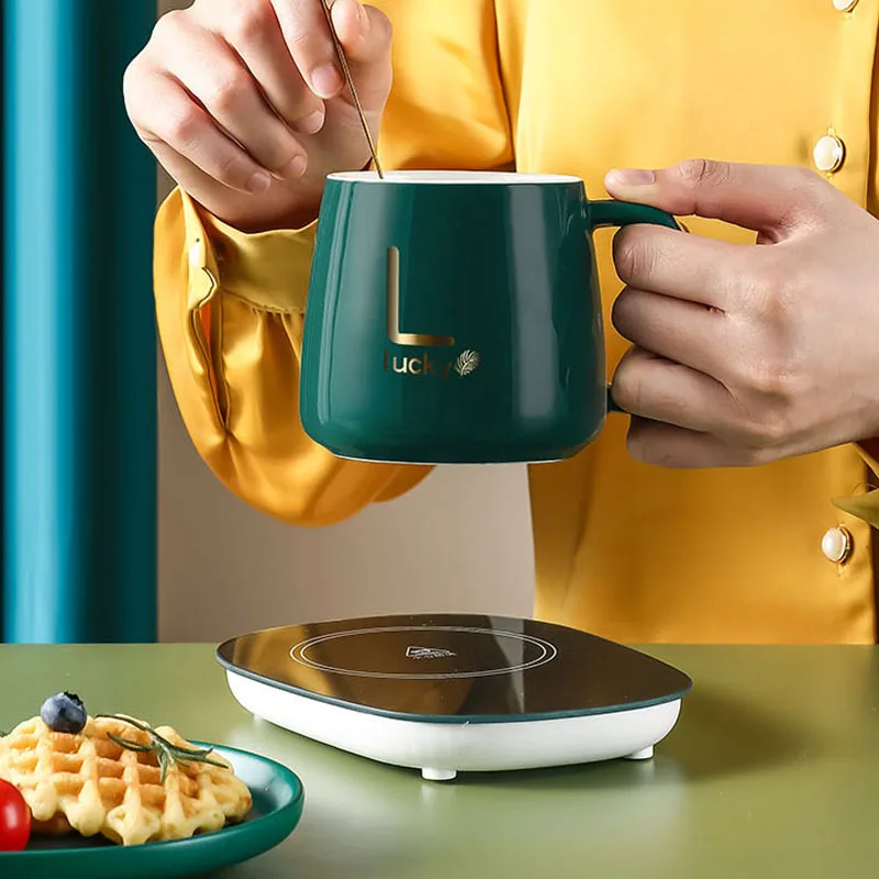 

USB Cup Heater Mug Warmer Cup Heating Coaster 55°C Thermostatic Heating Pad For Coffee Milk Tea Auto Power Off Gift for Friends