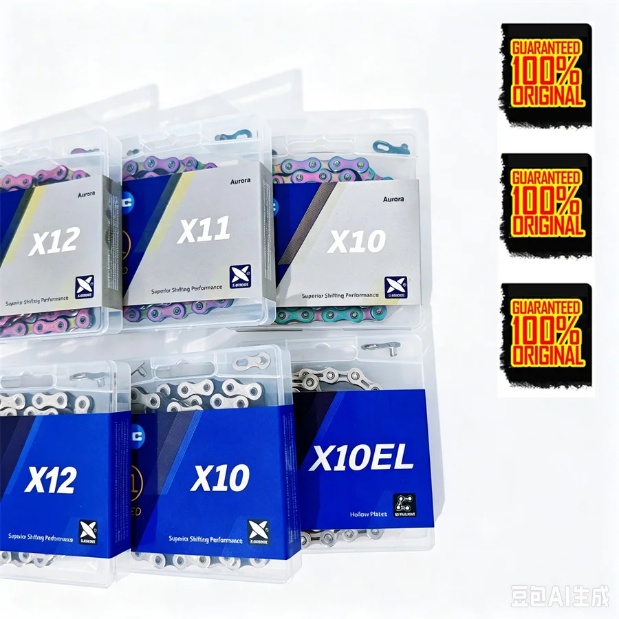 Фото Цепи для велосипедов X9 X10 X11 X12 Chain EL SL, золотые/серебряные, 9/10/11/12 скоростей, для шоссейных и горных велосипедов. №4