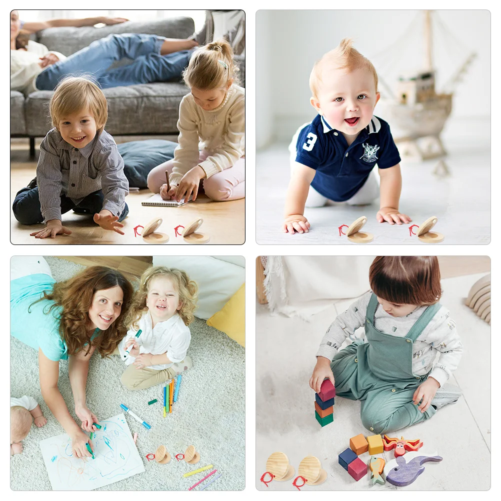 12 шт. инструмент Орфа деревянный детский палец кастаньеты маленькие