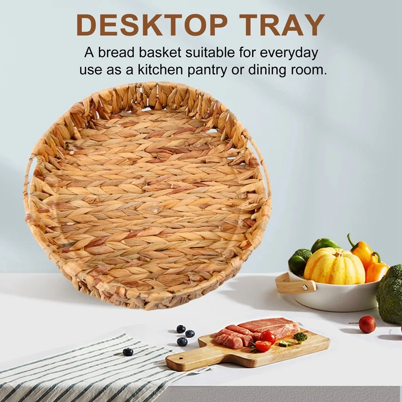 SEWS-2 шт. круглый плетеный поднос из морских водорослей набор гиацинтов 33 см + миска