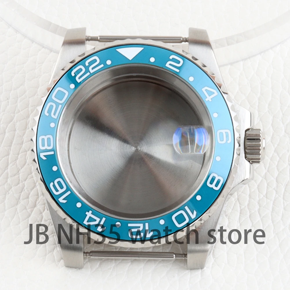 Фото Высокое качество Sub Bevel для Edge Sky Blue Nh34 Nh35 Nh36 Механизм 28,5 мм 29,2 мм Корпус для часов Мужской сапфир 40 мм Циклоп Плоские корпуса №1