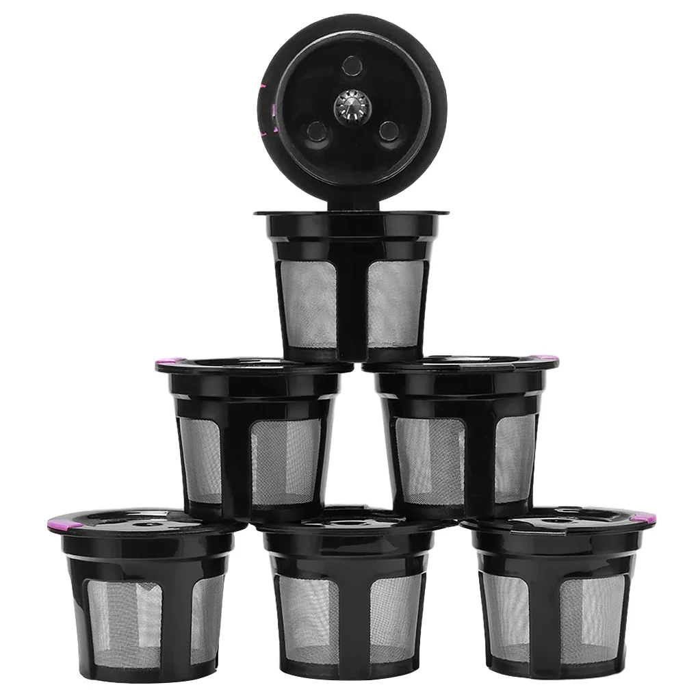 

6Pcs Reusable Coffee Filter Stainless Steel Refillable Capsules Pod Mesh Strainer Replacement for Keurig Maker