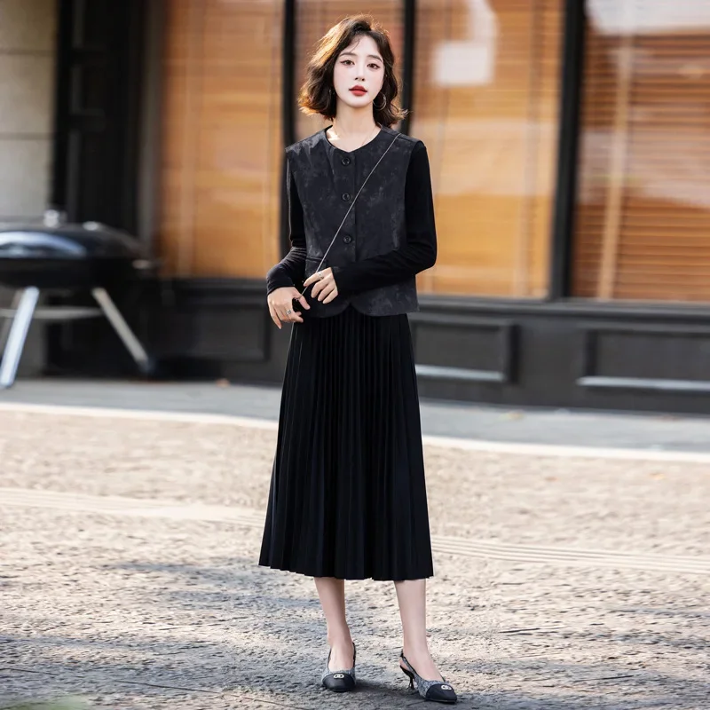 Элегантный твидовый комплект из двух предметов с юбкой Новое поступление модная