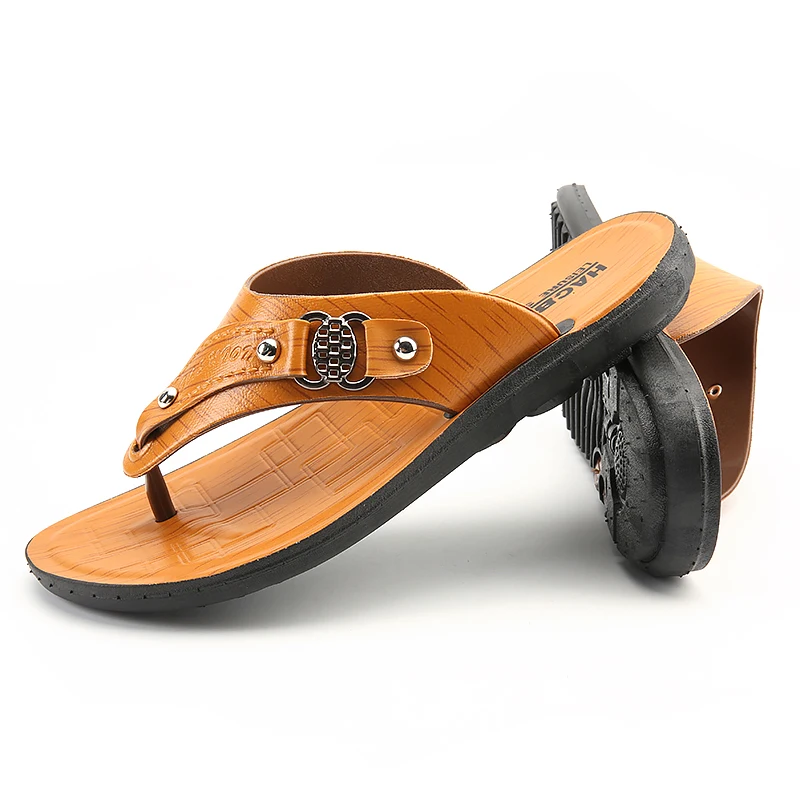 Summer Slippers Men's Anti-slip Clip Foot Soft Bottom Herringbone Sandals Beach Sandals Casual Flats 2023 Slippers Indoor Shoes