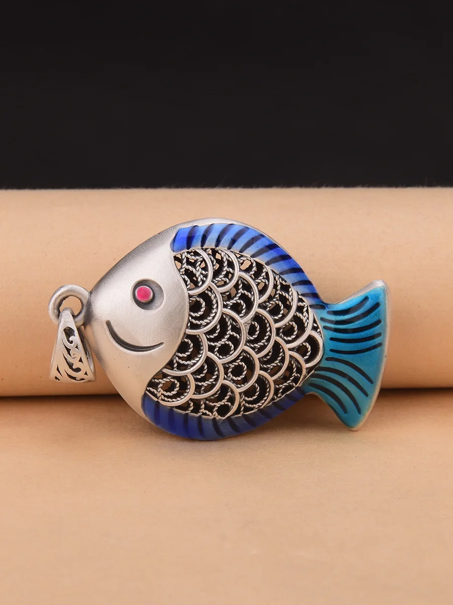 

Дизайн LH, в стиле ретро, подвеска в виде рыбы, разноцветная вязаная филигранная тропическая рыба для девочек