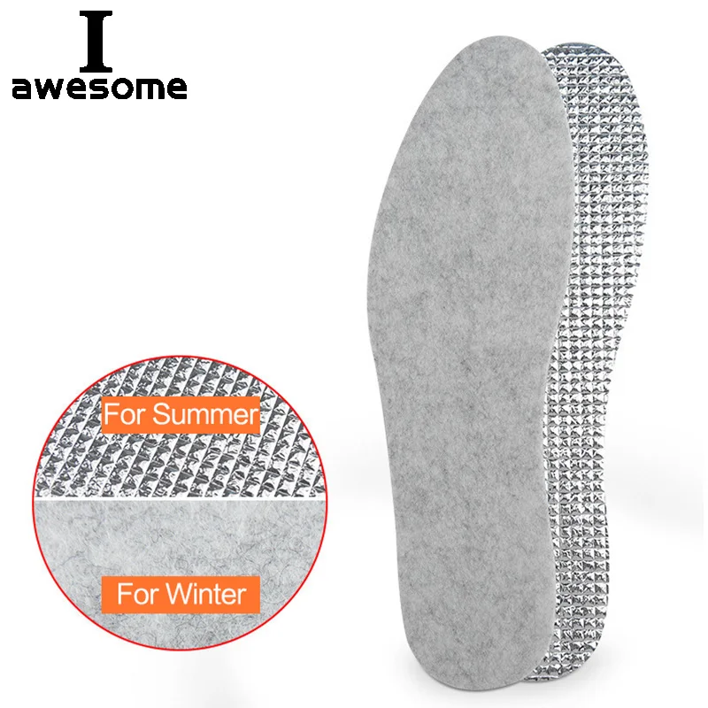 

Two sides For Winter Summe Unisex Comfortable Insoles Insert Sport Shoe Pad Breathable Keep warm Free Size Cushion for Men Women