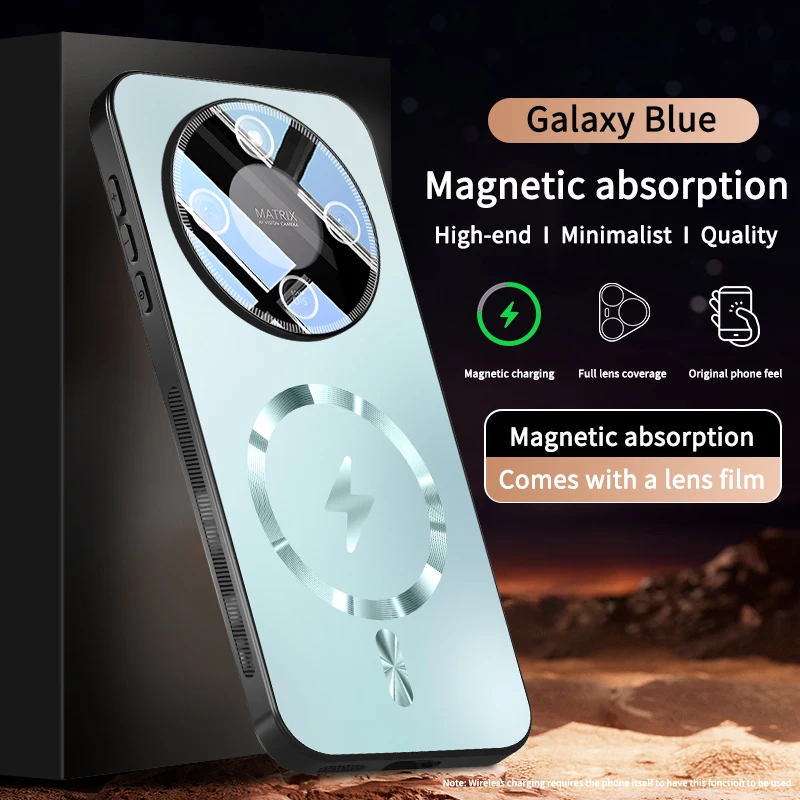 Фото Чехол для Honor Magic 8 Lite X9D X70, магнитный, с защитой камеры, для беспроводной зарядки, матовый, противоударный, задняя крышка №5