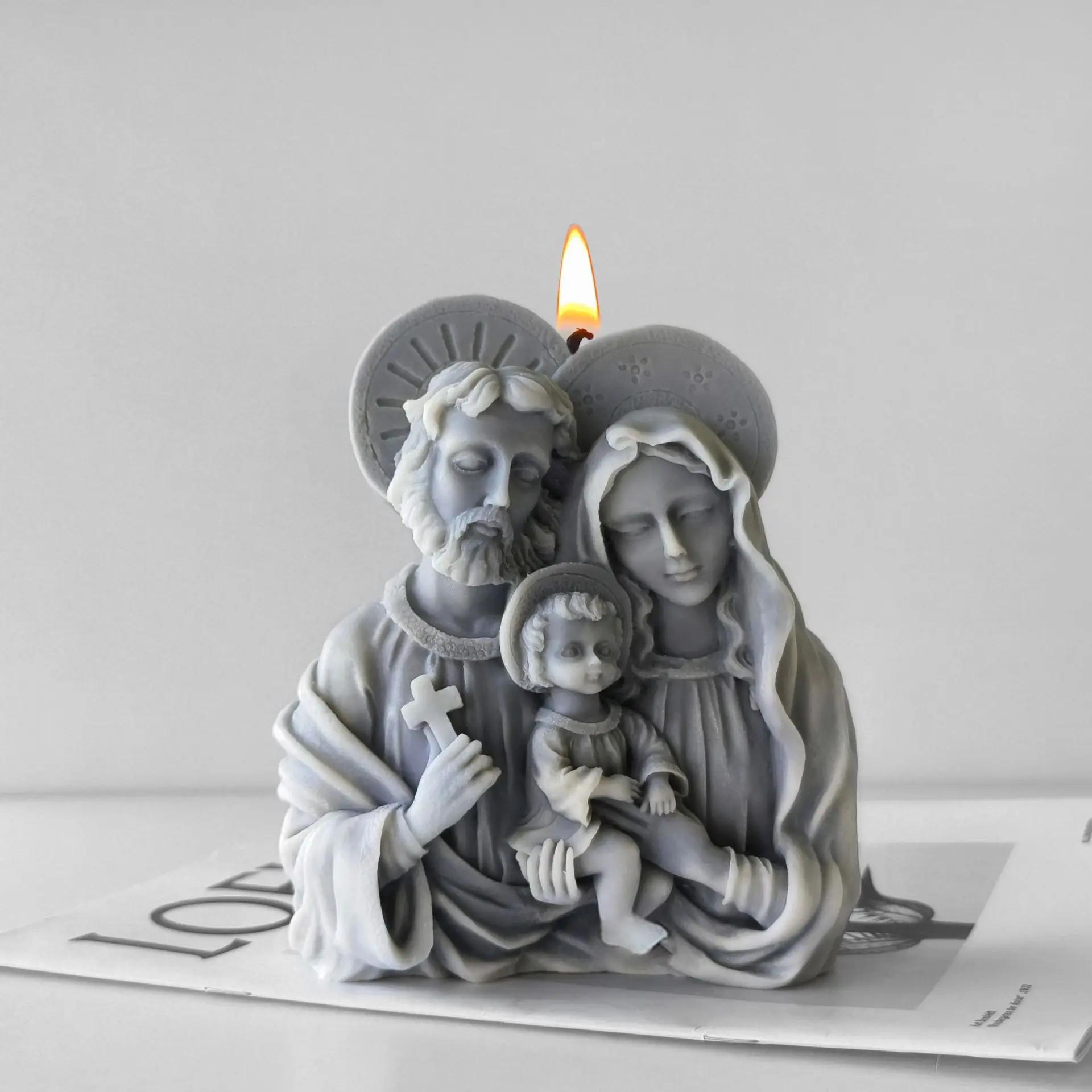 DIY Иисус Крест Портрет Силиконовая Форма Ручной Работы Ароматическая Свеча