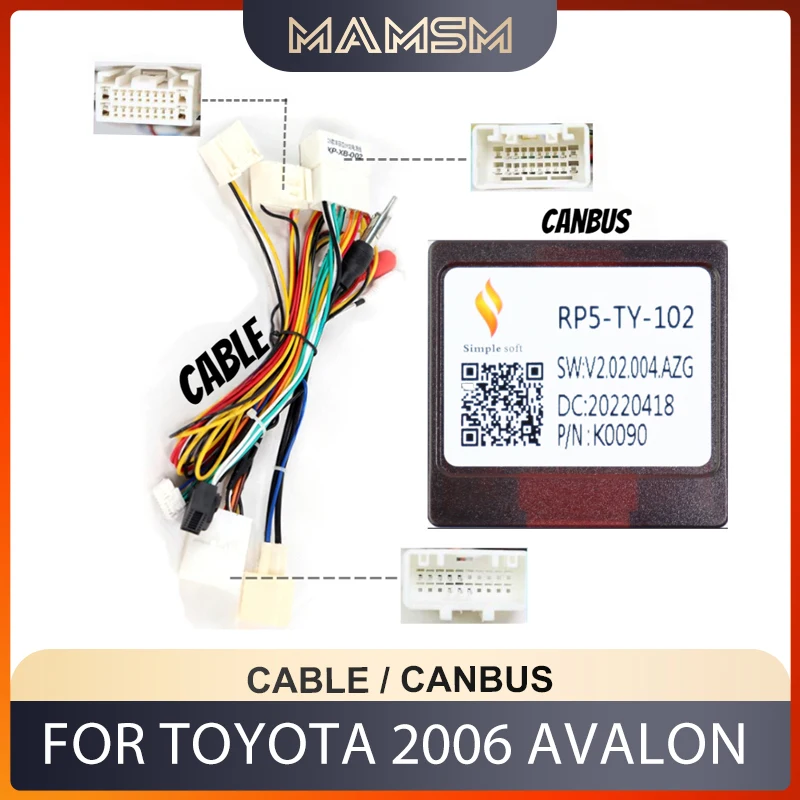 MAMSM Canbus Box Android TY-SS-01/RP5-TY-002/RP5-TY-102 для TOYOTA 2006 AVALON жгут проводов кабель питания