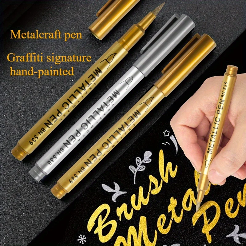 1/6 шт. водостойкий маркер для перманентной краски золотые и серебряные чернила