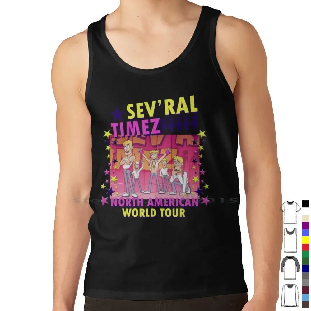 Фото Футболка Sev'ral Timez Tour из 100% хлопка Sevral Times Several Times Boy Band Funny Worlldd Tour Футболка с короткими рукавами и длинными рукавами №3
