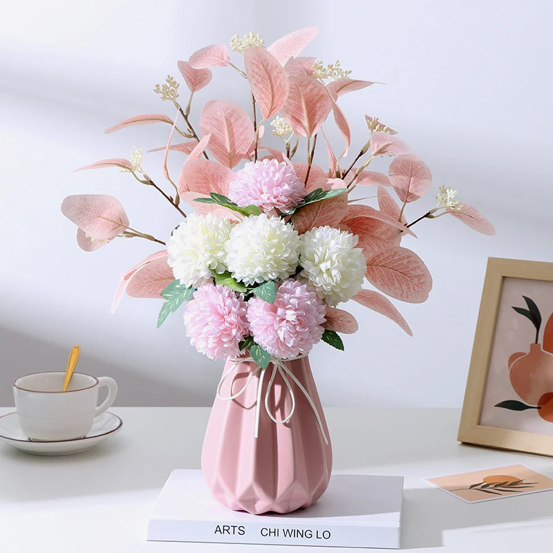 6 больших искусственных цветов белый синий букет Гортензия фотография для