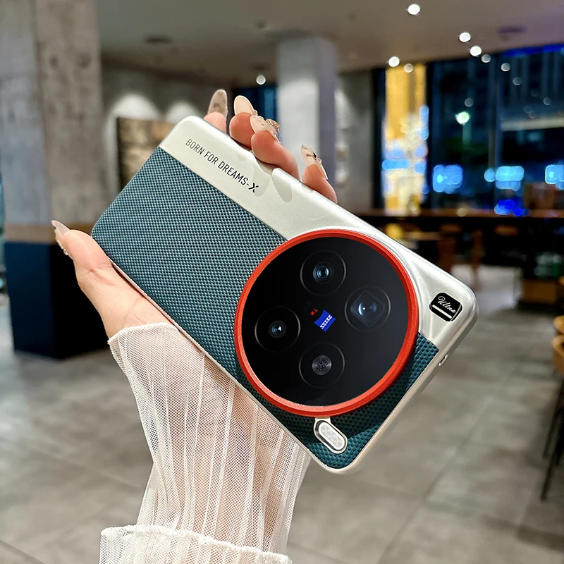 Фото Для Vivo X200 Pro, X200 Pro мини-чехол модный треугольный узор из искусственной кожи + жесткий защитный чехол для камеры ПК для VIVO X 200 №2