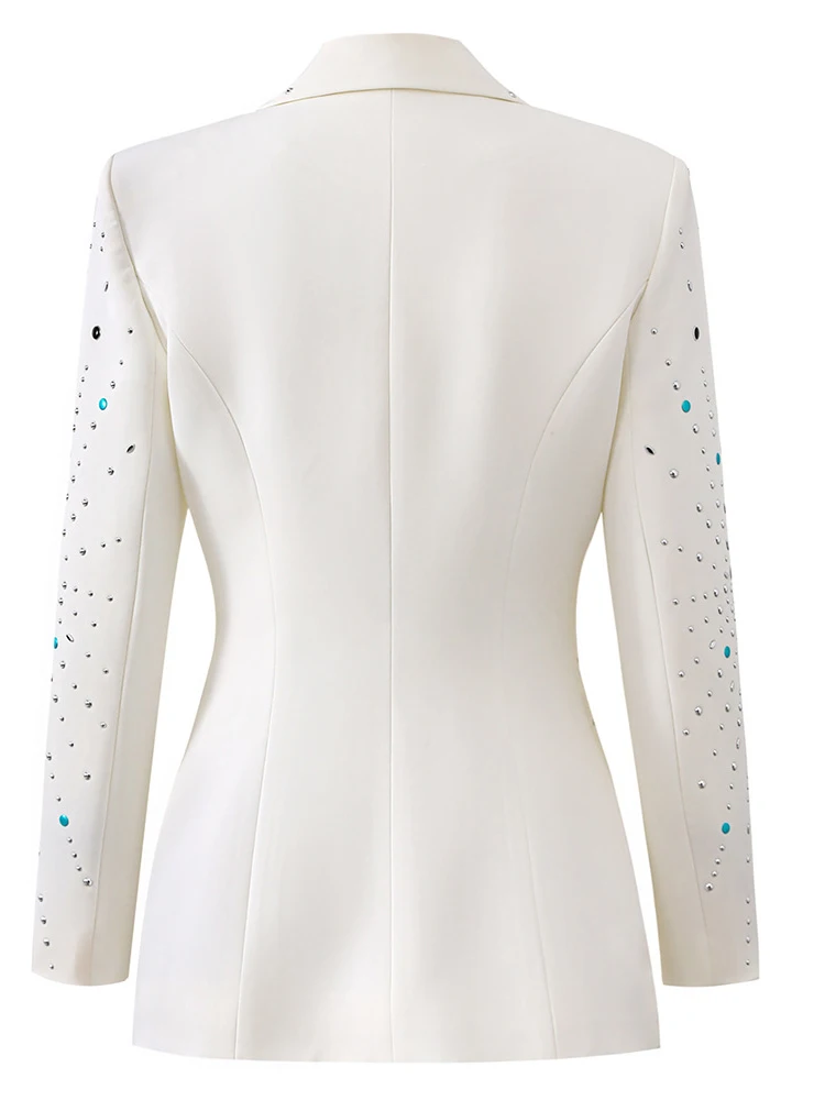 Женский блейзер ZMEENNA с длинным рукавом однотонный отложным воротником на одной