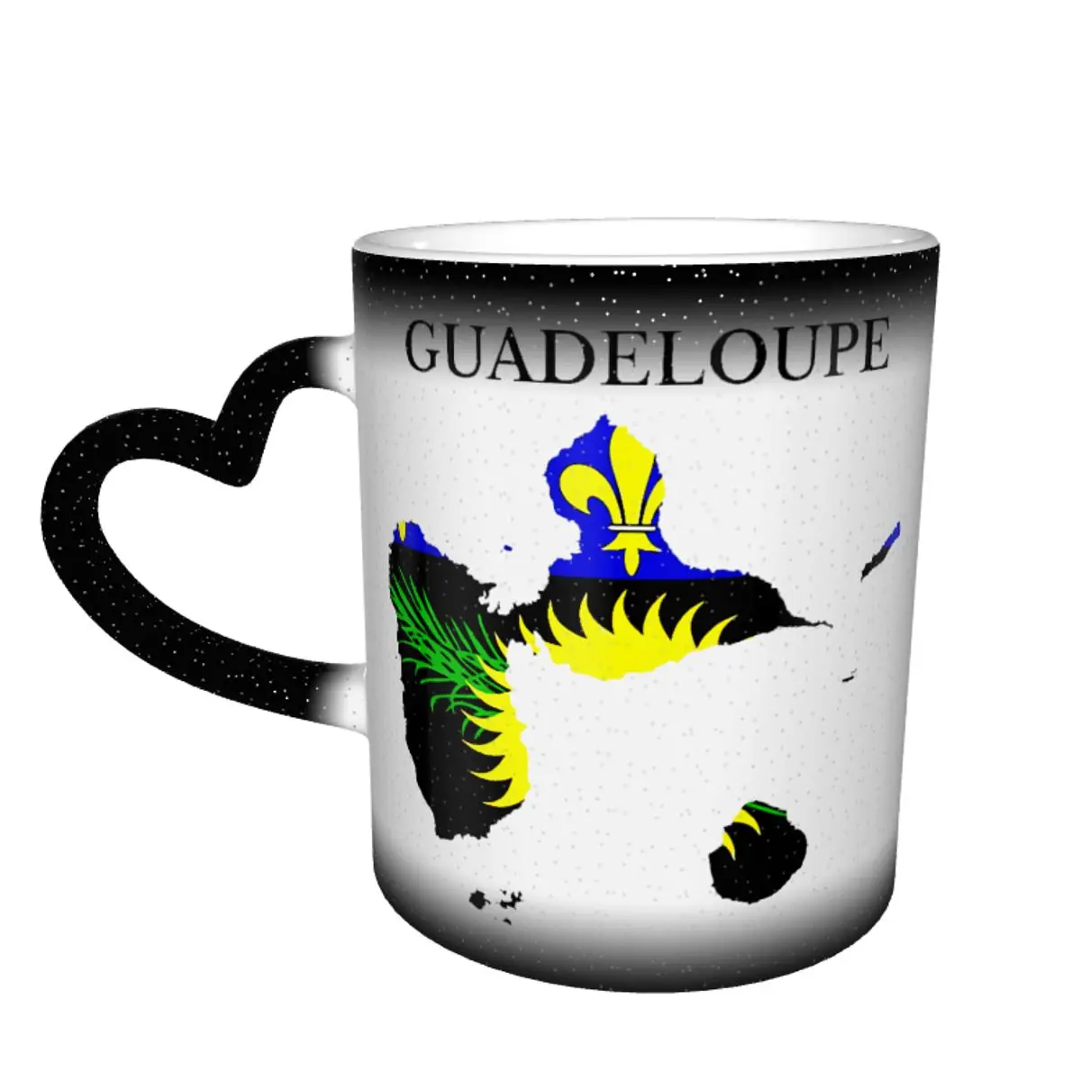 

Color Changing Mug in the Sky Guadeloupe Map Flag, France, French Region Funny Graphic Ceramic Humor Graphic Multi-function cups