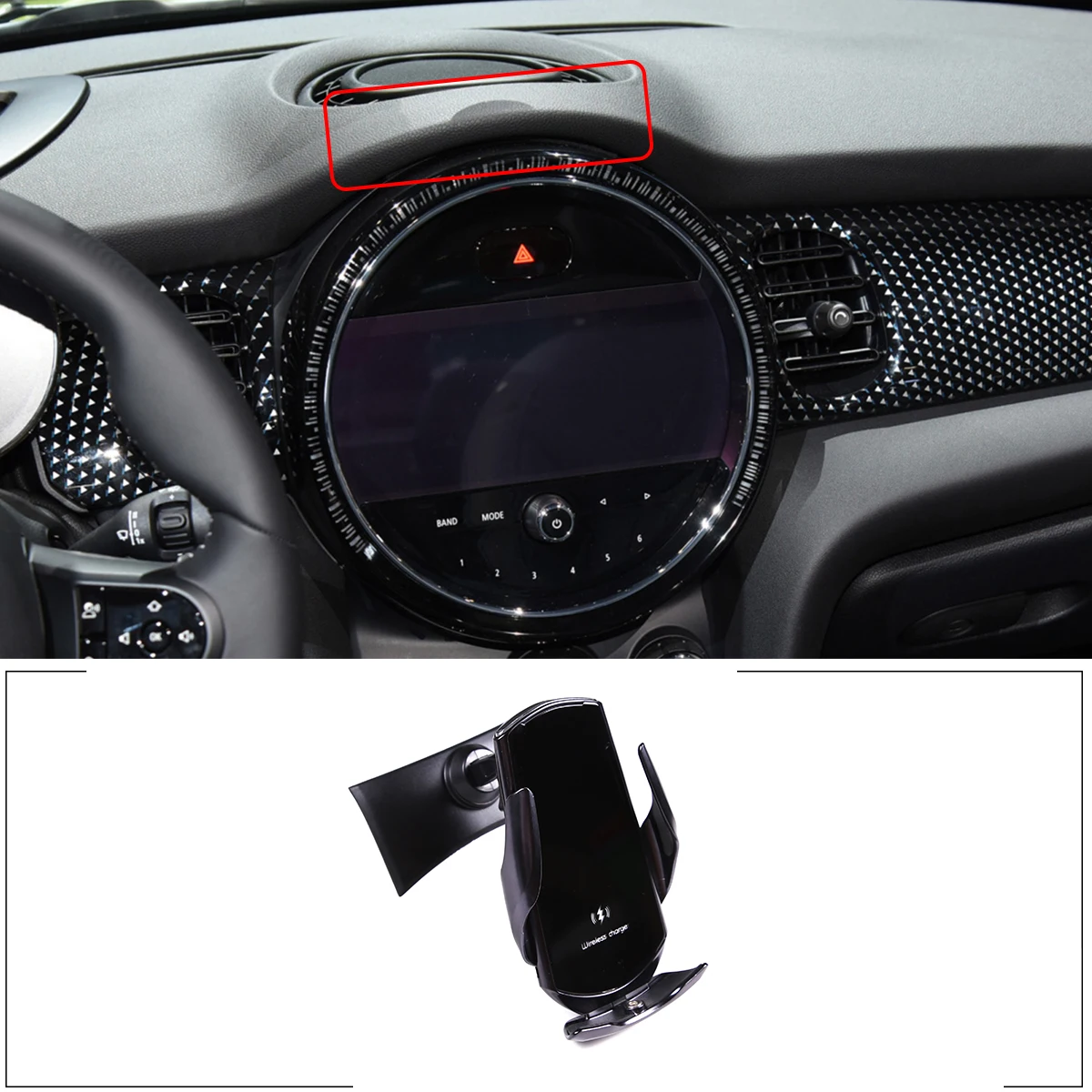 

For BMW MINI COOPER 2014-2022 ABS Black Car dashboard Mobile Phone Holder Phone Holder GPS Navigation bracket Car Accessories