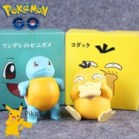10cm pokemon tsundere squirtle funny psyduck anime figure car decoration children room cute q version model collection toy gift