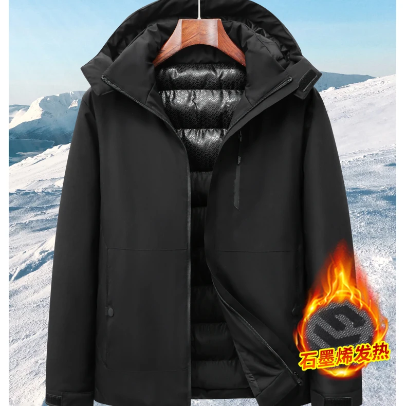 Мужская зимняя куртка утепленные флисовые куртки ветровка парки пальто съемные